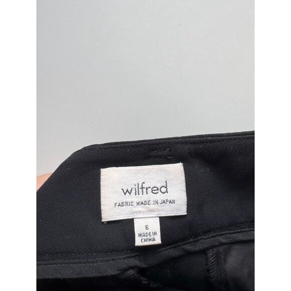 Aritzia WILFRED Jallade Black Crepe High Waisted Tie Front Trouser Pants, Size 6 - Picture 7 of 14